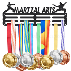 Sports Theme Iron Medal Hanger Holder Display Wall Rack, with Screws, Martial Arts Pattern, 150x400mm(ODIS-WH0021-534)