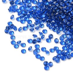 Cubic Zirconia Cabochons, Faceted Diamond, Dark Blue, 1.2x1mm(ZIRC-K090-1.2mm-01J)