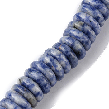 Natural Blue Spot Jasper Beads Strands, Disc, 12x3.5~4mm, Hole: 1.4mm, about 51pcs/strand, 7.48~8.19 inch(19~20.8cm)