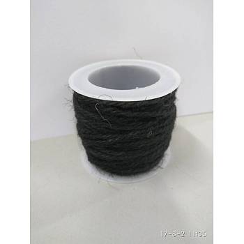 Jute Cord, Jute String, Jute Twine, for Jewelry Making, Black, 2mm, about 10.93 yards(10m)/roll