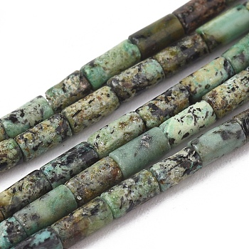 Natural African Turquoise(Jasper) Beads Strands, Column, 4x2mm, Hole: 0.6mm, about 90pcs/strand, 15.75 inch(40cm)