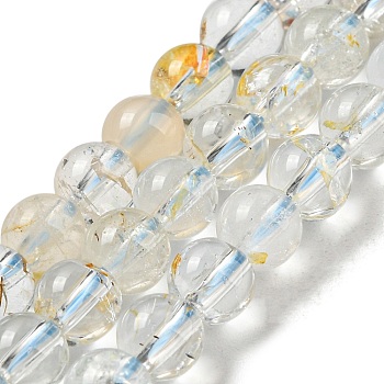 Natural Topaz Beads Strands, Round, 5mm, Hole: 1mm, about 79~80pcs/strand, 15.28~15.47''(38.8~39.3cm)