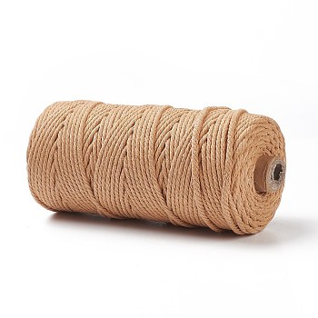 Cotton String Threads for Crafts Knitting Making, Dark Salmon, 3mm, about 109.36 Yards(100m)/Roll