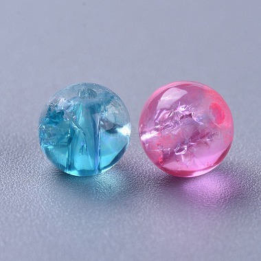 Perles de verre craquelé peintes(DGLA-X0006-6mm-13)-3