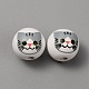 Printed Cat Wood European Beads(WOOD-TAC0011-35A)-2