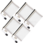 5Pcs Nylon Mesh Pen Bag, with Iron Zipper, Rectangle, PapayaWhip, 80x110x9mm(AJEW-SP0001-89I)