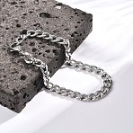 Tarnish Resistant Unisex 304 Stainless Steel Curb Chain/Twisted Chain Bracelets, with Lobster Claw Clasps, Stainless Steel Color, 8-1/2 inch(21.5cm)(STAS-D0002-40P)