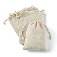 Cotton Packing Pouches Drawstring Bags, Gift Sachet Bags, Muslin Bag Reusable Tea Bag, Wheat, 17x12cm(ABAG-R011-13x18)