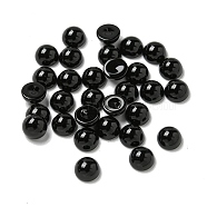 Natural Black Stone Cabochons, Half Round, 5x2.5mm(G-Q173-01B-17)