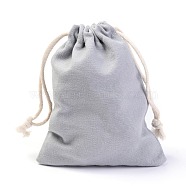 Polycotton Canvas Packing Pouches, Reusable Muslin Bag Natural Cotton Bags with Drawstring Produce Bags Bulk Gift Bag Jewelry Pouch for Party Wedding Home Storage, Dark Gray, 12x9cm(ABAG-H103-A07)