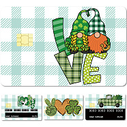 Rectangle PVC Plastic Waterproof Card Stickers, Self-adhesion Card Skin for Bank Card Decor, Clover, 186x137mm(DIY-WH0432-421)