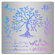 Stainless Steel Cutting Dies Stencils, for DIY Scrapbooking/Photo Album, Decorative Embossing DIY Paper Card, Matte Stainless Steel Color, Tree of Life Pattern, 16x16cm(DIY-WH0238-104)