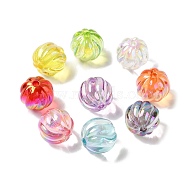 UV Plating Transparent Acrylic Beads, Pumpkin, Mixed Color, 14.5mm, Hole: 3mm(OACR-H123-09)