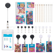 DIY ID Card Badge Holder Making Kit, Including 10Pcs ABS Plastic Retractable Badge Reel, 1Pc Silicone Rectangle Pendant Molds, 20Pcs Iron Ball Chains, Mixed Color, 31Pcs/set(DIY-TA0004-85)
