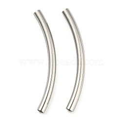 Non-Tarnish 304 Stainless Steel Tube Beads, Curved Tube, Stainless Steel Color, 30x2.5mm, Hole: 2mm(STAS-B047-27K-P)