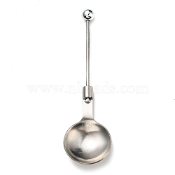 201 Stainless Steel Tableware, Beadable Flatware, with Alloy Findings, Spoon, Stainless Steel Color, 121x34x10mm(FIND-G060-03B)