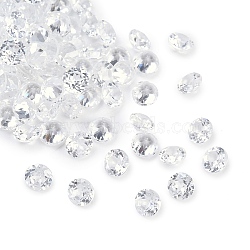 Cubic Zirconia Cabochons, Pointed Back, Diamond Shape, Faceted, Clear, 3x2mm(G-I295-05C-10)