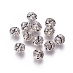 Tibetan Style Alloy Twist Beads, Cadmium Free & Nickel Free & Lead Free, Antique Silver, 9.5x9.5x8mm, Hole: 1.5mm, about 400pcs/1000g(TIBEB-5267-AS-NR)