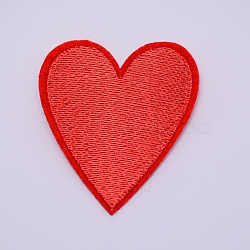 Computerized Embroidery Cloth Iron on/Sew on Patches, Costume Accessories, Appliques, Heart, Red, 62x55x1mm(DIY-TAC0008-09)