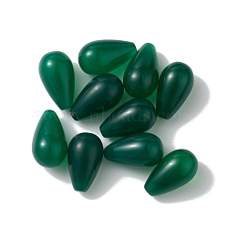 Natural Green Onyx Agate Beads, No Hole/Undrilled, Dyed & Heated, Teardrop, Dark Green, 15.5x9mm(G-F741-02A-01)