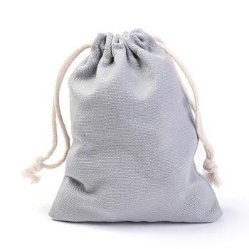 Polycotton Canvas Packing Pouches, Reusable Muslin Bag Natural Cotton Bags with Drawstring Produce Bags Bulk Gift Bag Jewelry Pouch for Party Wedding Home Storage, Dark Gray, 12x9cm