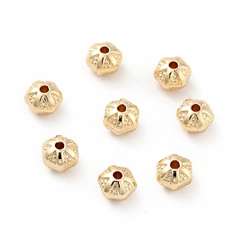 Rack Plating Alloy Beads, Long-Lasting Plated, Cadmium Free & Lead Free, Rondelle, Real 14K Gold Plated, 5.5x6x4.5mm, Hole: 1.2mm