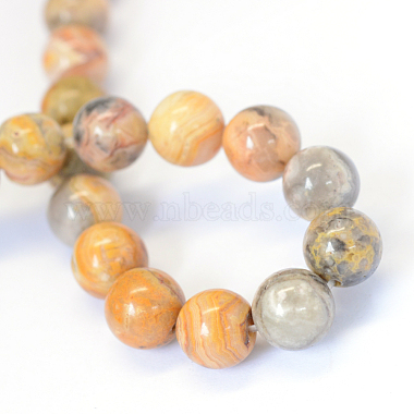 Agate folle naturel chapelets de perles rondes(X-G-E334-8mm-20)-3