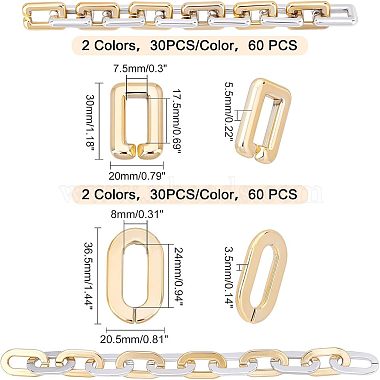 120Pcs 4 Style CCB Plastic Linking Rings(CCB-FH0001-09)-4