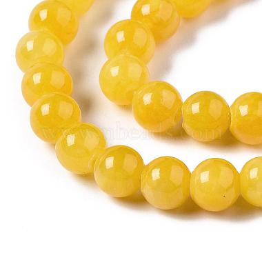 Natural Dyed Yellow Jade Gemstone Bead Strands(G-R271-6mm-Y07)-3