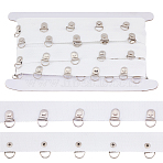 6 Yards Polyester Ribbon with Iron Clasps, Clothes Accessories, White, 1-1/4 inch(32mm)(OCOR-MA0001-46B)