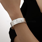 Iron Hammered Dimple Cuff Bangles for Women, Antique Silver, Inner Diameter: 2.36 inch(6cm)(FS-WG8E476-02)
