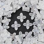 Frosted Transparent Acrylic Beads, Flower, Silver Metal Enlaced, AB Color Plated, White, 16.5x17x5.5mm, Hole: 1.8mm, about 833pcs/500g(OACR-P029-09B-05)