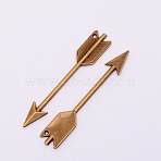 Alloy Pendants, Arrow, Cadmium Free & Lead Free, Antique Bronze, 64.5x11.5x2.3mm, Hole: 1.5mm(PALLOY-WH0076-45AB-RS)