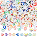 270Pcs 9 Style Handmade Polymer Clay Beads, Paw Print, Mixed Color, 6.5~11x9~11.5x4~5mm, Hole: 1.2~1.6mm, 30pcs/style(CLAY-SC0002-32)