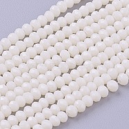 Imitation Jade Glass Beads Strands, Faceted, Rondelle, Beige, 3x2~2.5mm, Hole: 0.5mm, about 186~190pcs/strand, 17 inch(X-GLAA-G045-A21)