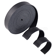 5M Flat PU Leather Cord, for Shoes Bag Sewing Patchwork DIY Craft Appliques, Black, 20mm, about 5.47 Yards(5m)/Roll(AJEW-WH0419-67C)