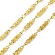 10M Ion Plating(IP) 304 Stainless Steel Double Heart Link Chains, Soldered, with Spool, Real 18K Gold Plated, 12.5x3.5x1.5mm, about 32.81 Feet(10m)/Roll(CHS-G035-01G)