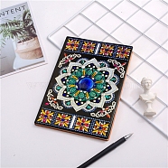 DIY Diamond Painting Notebook Kits, including PU Leather Book, Resin Rhinestones, Diamond Sticky Pen, Tray Plate and Glue Clay, Flower Pattern, 210x150mm, 50 pages/book(DIAM-PW0001-198-28)