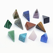 Natural & Synthetic Mixed Gemstone Beads, Pyramid, Undrilled/No Hole Beads, 25x14x14.5mm(G-E490-D)