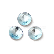 Glass Rhinestone Cabochons, Point Back & Back Plated, Faceted, Flat Round, Light Azore, 8x3mm(RGLA-P037-10B-D202)