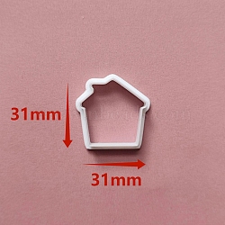 Christmas Plastic Molds, Clay Cutters, Clay Modeling Tools, for Earring Making, House, 3.1x3.1cm(PW-WGF751F-04)