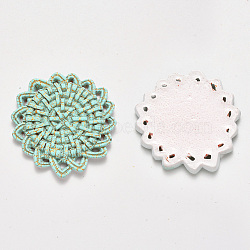Resin Pendants, Imitation Woven Rattan Pattern, Flower, Pale Turquoise, 43x45.5x4mm(X-RESI-S364-28C)