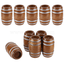 Wood Barrels Miniature Ornaments, Micro Landscape Home Dollhouse Accessories, Pretending Prop Decorations, Saddle Brown, 27x26x46.5mm(DJEW-WH0043-110A-01)