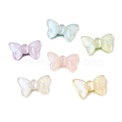 Transparent Resin & Glitter Powder Cabochons, Bowknot, Mixed Color, 13x22x5mm(RE-CBA7705-01)