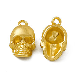 Rack Plating Alloy Pendants, Cadmium Free & Nickel Free & Lead Free, Skull Charm, Matte Gold Color, 20.5x11.5x7.5mm, Hole: 2.1mm(PALLOY-M202-12MG)