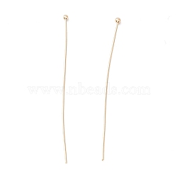 Brass Ball Head Pins, Cadmium Free & Lead Free, Real 14K Gold Plated, 50~50.5mm, Head: 1.8mm, Pin: 0.5mm, 24 Gauge(KK-WH0058-02D-G02)