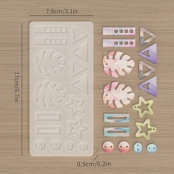 DIY Silicone Molds, Decoration Making, Resin Casting Molds, For UV Resin, Epoxy Resin Jewelry Making, Clear, 171x79x5mm, Hole: 2mm, Inner Diameter: 10.5~41X9.5~28mm(X1-SIMO-H020-01A)