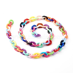 Handmade Acrylic Cable Chain, for Purse Strap Handbag Link Chains Making, Colorful, 24x18x5mm, 3.28Feet/strand(1m/strand)(AJEW-JB01027)