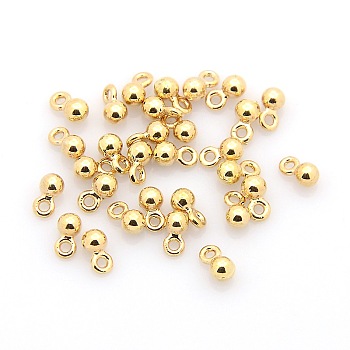 CCB Plastic Round Charms, Golden, 7x4mm, Hole: 1.5mm