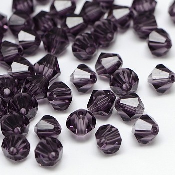 Imitation 5301 Bicone Beads, Transparent Glass Faceted Beads, Indigo, 3x2.5mm, Hole: 1mm, about 720pcs/bag